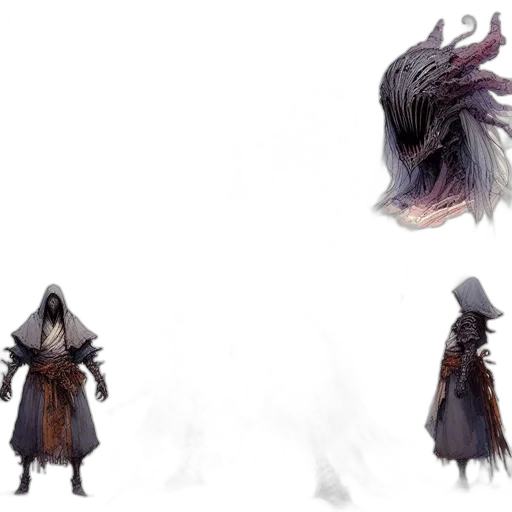 creature, dragon, mask, staff transparent PNG cut-out