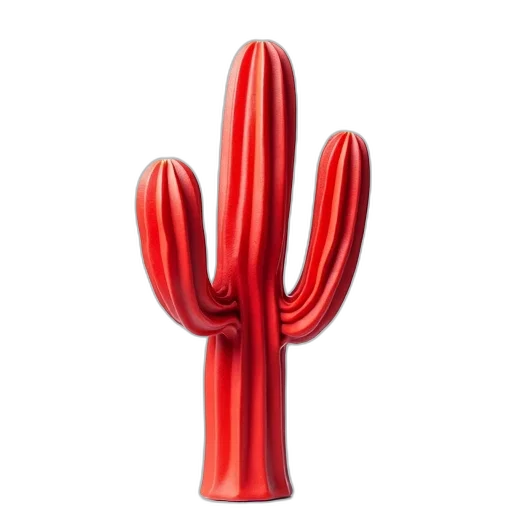 weapon, hat, crown, flower, 3d render, photorealistic, red, cactus transparent PNG cut-out