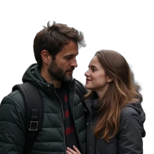 jacket, face, snow, fog transparent PNG cut-out