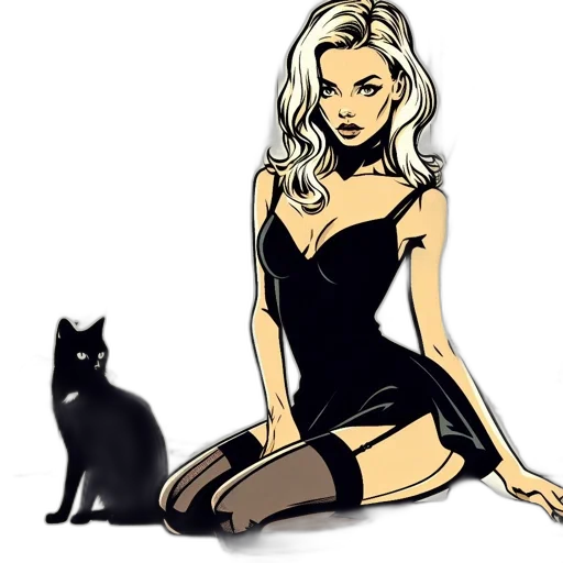 dress, comic book art, cartoon, concept art, pixel art, dark, monochrome, illustration transparent PNG cut-out