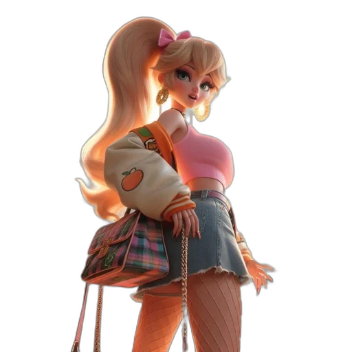 dress, staff, robot, jacket, 3d render, concept art, anime, cartoon transparent PNG cut-out