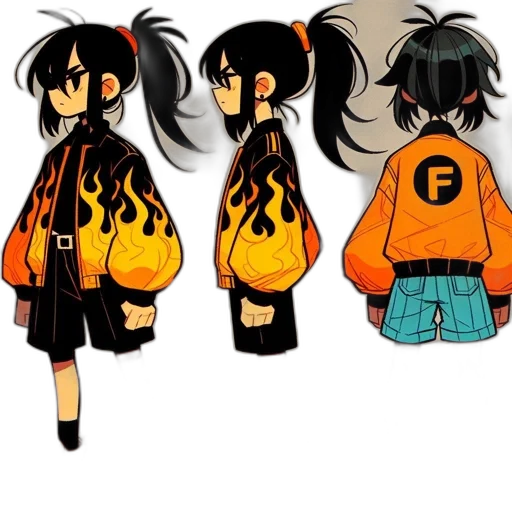 jacket, concept art, anime, cartoon, pixel art, neon, monochrome, dark transparent PNG cut-out