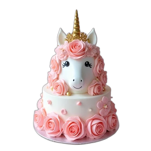 crown, 3d render, photorealistic, pastel, birthday, cake, decorated, pink transparent PNG cut-out