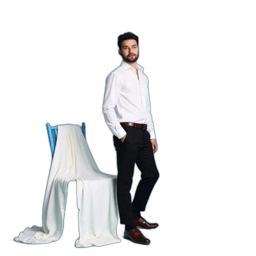 furniture, staff, umbrella, robot, concept art, 3d render, outer space, blue transparent PNG cut-out
