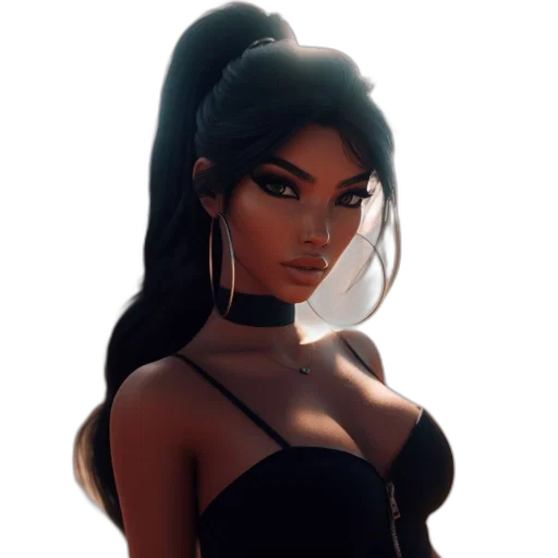 face, jewelry, dress, fantasy art, concept art, anime, cartoon, dark transparent PNG cut-out