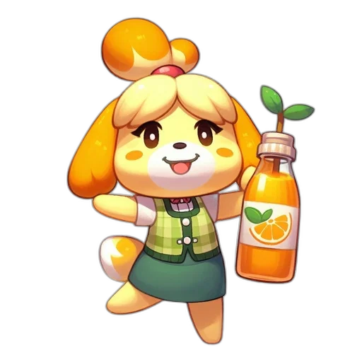 bottle, staff, food, animal, pixel art, concept art, 3d render, watercolor transparent PNG cut-out