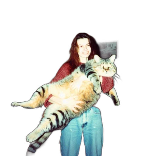 animal, creature, staff, photorealistic, vaporwave, young, woman, red transparent PNG cut-out