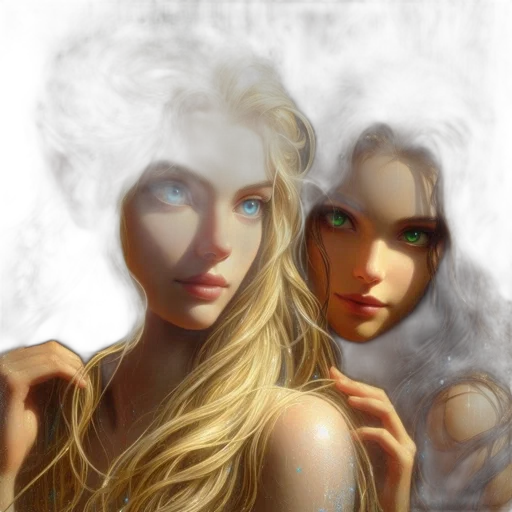 face, fantasy art, photorealistic, oil painting, concept art, fire, fog, underwater transparent PNG cut-out