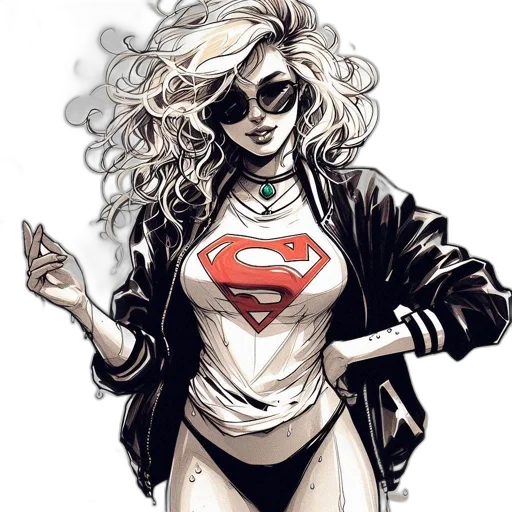 comic book art, concept art, cartoon, fantasy art, illustration, features, confident, rebellious transparent PNG cut-out