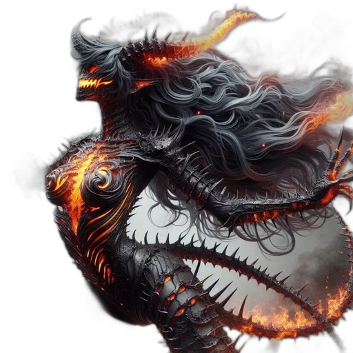 dragon, mask, creature, hair, fantasy art, concept art, photorealistic, 3d render transparent PNG cut-out