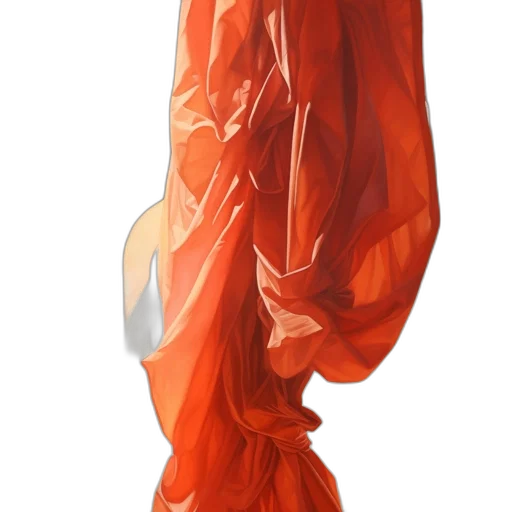 dress, umbrella, jacket, hair, 3d render, concept art, photorealistic, red transparent PNG cut-out
