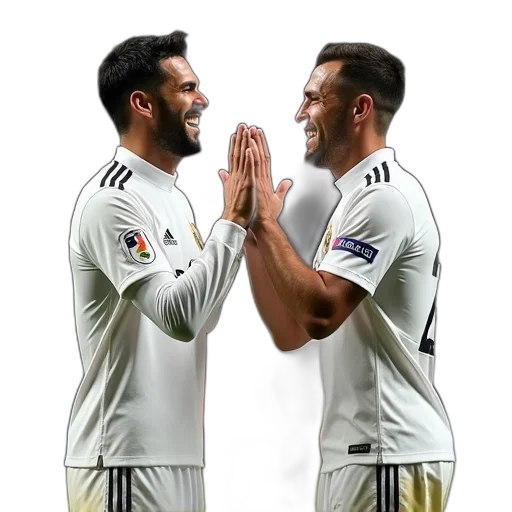 pixel art, concept art, real, madrid, gareth, vidal, left, celebrates transparent PNG cut-out