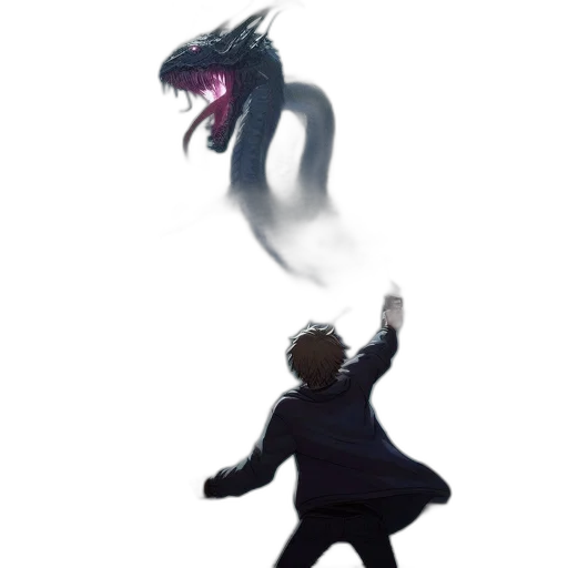 dragon, creature, animal, hair, concept art, pixel art, fantasy art, anime transparent PNG cut-out