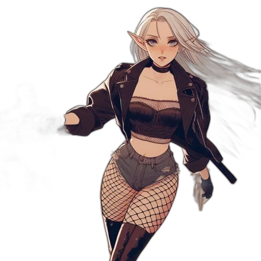 jacket, weapon, concept art, cyberpunk, pixel art, fantasy art, dark, monochrome transparent PNG cut-out