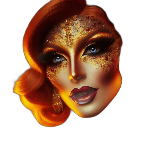 mask, face, crown, jewelry, fantasy art, photorealistic, concept art, oil painting transparent PNG cut-out