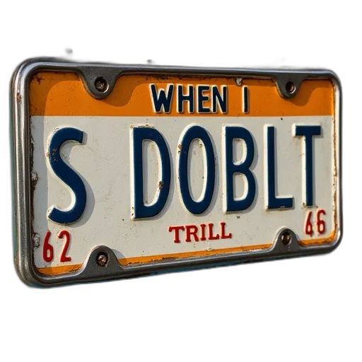 car, 3d render, license, plate transparent PNG cut-out