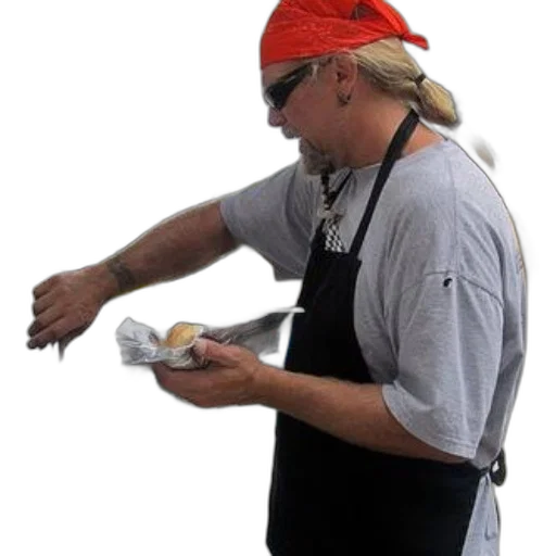 staff, hat, food, jewelry, man, wearing, apron, red transparent PNG cut-out