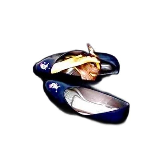 shoes, jewelry, photorealistic, 3d render, pair, black, flats, banana transparent PNG cut-out