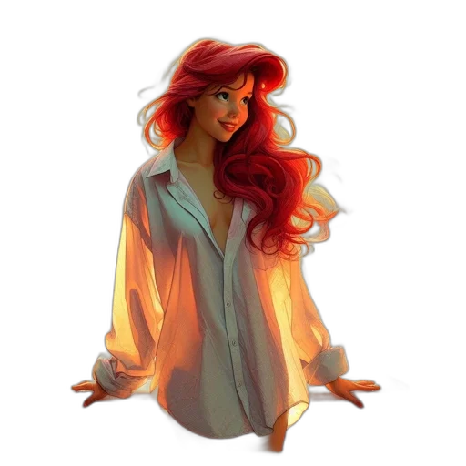 dress, hair, fantasy art, concept art, comic book art, watercolor, fire, red transparent PNG cut-out