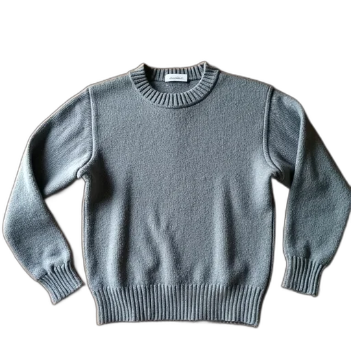 jacket, 3d render, monochrome, grey, knitted, sweater, laid, out transparent PNG cut-out