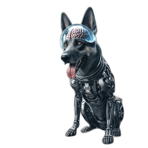robot, animal, creature, cyberpunk, concept art, 3d render, fantasy art, inside transparent PNG cut-out