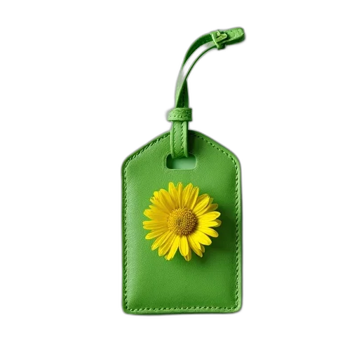 bottle, flower, jewelry, photorealistic, 3d render, green, luggage, tag transparent PNG cut-out