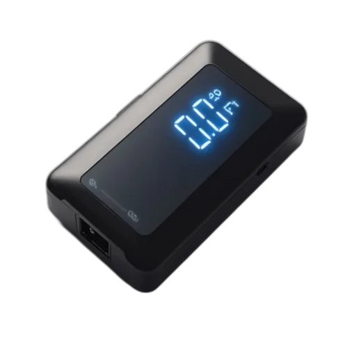 black, electronic, device, blue, digital, display, shown, top-down transparent PNG cut-out