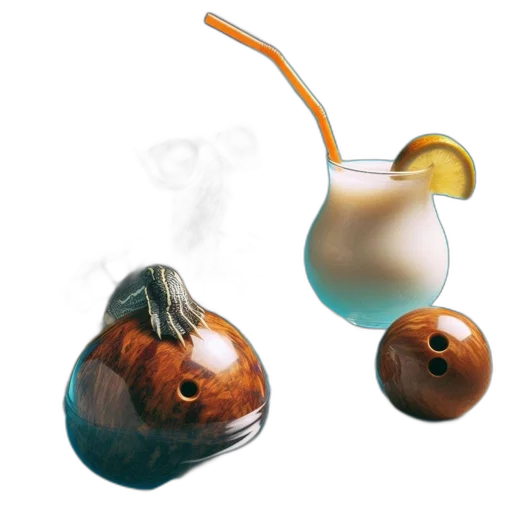food, mask, bottle, animal, 3d render, photorealistic, concept art, oil painting transparent PNG cut-out