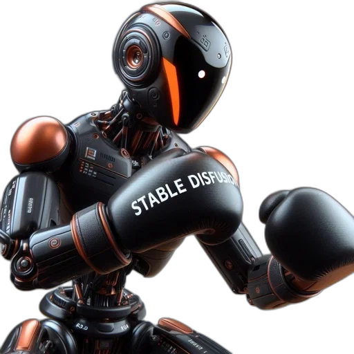 robot, 3d render, cyberpunk, sleek, modern, glowing, eyes, words transparent PNG cut-out