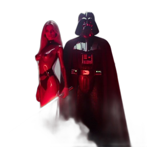 mask, staff, concept art, comic book art, fantasy art, pixel art, red, dark transparent PNG cut-out