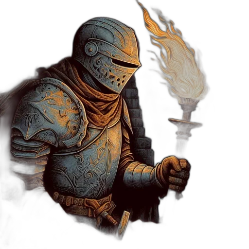 mask, sword, robot, weapon, concept art, fantasy art, comic book art, watercolor transparent PNG cut-out