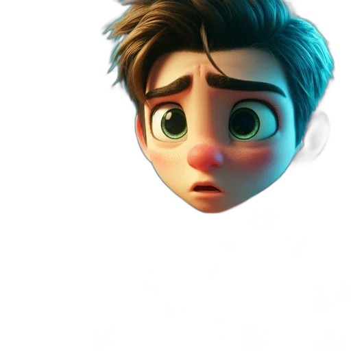 face, hair, creature, robot, 3d render, concept art, cartoon, photorealistic transparent PNG cut-out