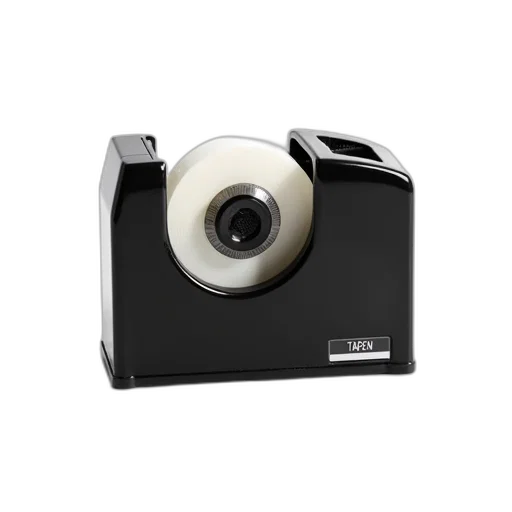 robot, 3d render, photorealistic, black, tape, dispenser, white, roll transparent PNG cut-out