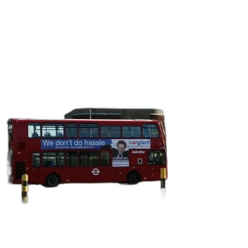 staff, car, 3d render, photorealistic, concept art, pixel art, red, double-decker transparent PNG cut-out