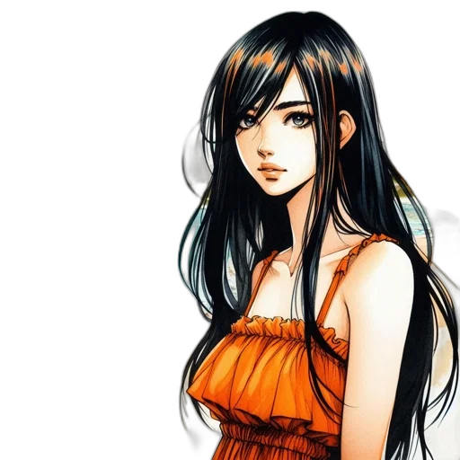 dress, fantasy art, anime, concept art, comic book art, monochrome, earth tones, golden transparent PNG cut-out