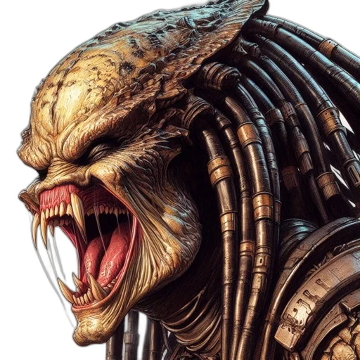 creature, face, mask, concept art, photorealistic, comic book art, fantasy art, vivid transparent PNG cut-out