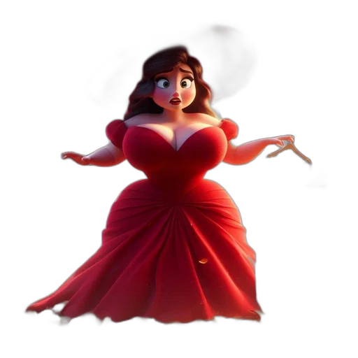 dress, crown, 3d render, concept art, photorealistic, cartoon, fire, red transparent PNG cut-out