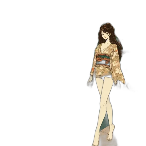 dress, concept art, anime, cartoon, pixel art, earth tones, golden, monochrome transparent PNG cut-out