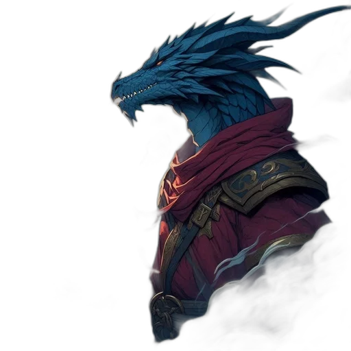 dragon, mask, sword, creature, fantasy art, concept art, 3d render, pixel art transparent PNG cut-out