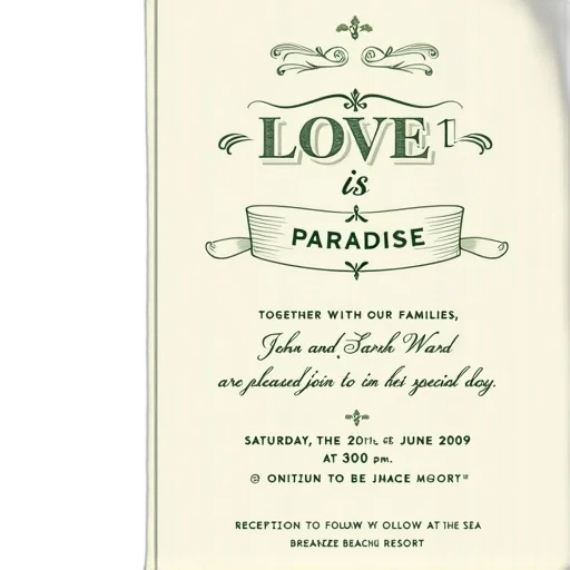 wedding, invitation, card, green, floral, design, left, side transparent PNG cut-out