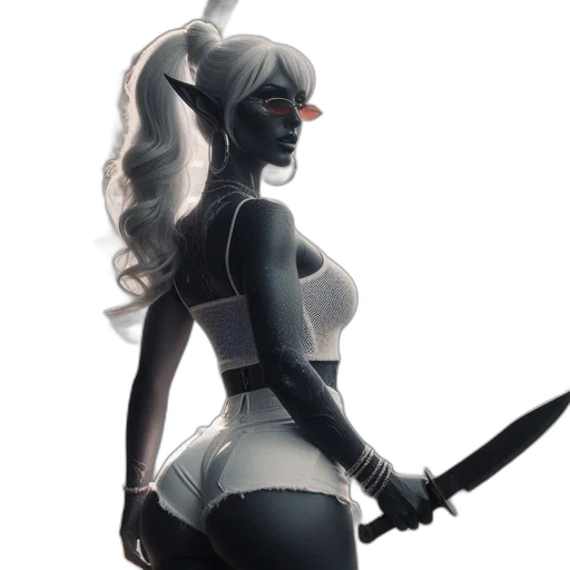 staff, concept art, fantasy art, comic book art, 3d render, dark, monochrome, individual transparent PNG cut-out