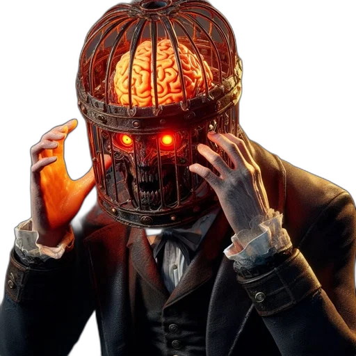 robot, mask, face, hat, cyberpunk, concept art, 3d render, pixel art transparent PNG cut-out
