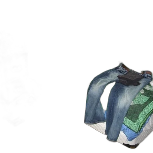 jacket, bottle, mask, shoes, 3d render, photorealistic, concept art, bed transparent PNG cut-out