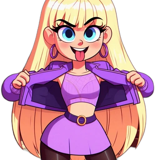 jacket, staff, dress, cartoon, pixel art, anime, concept art, neon transparent PNG cut-out