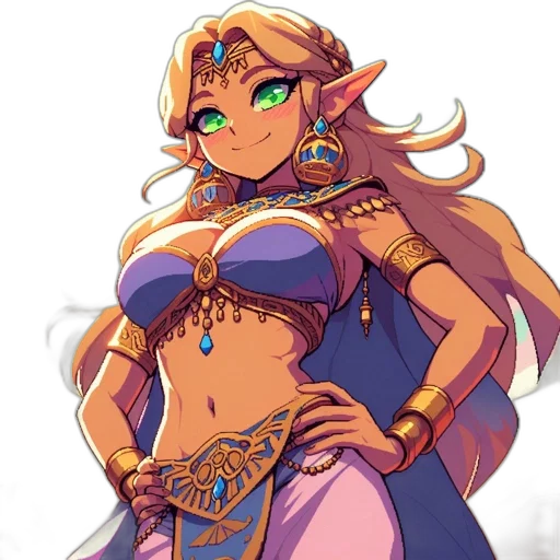 dress, crown, jewelry, staff, pixel art, fantasy art, concept art, anime transparent PNG cut-out