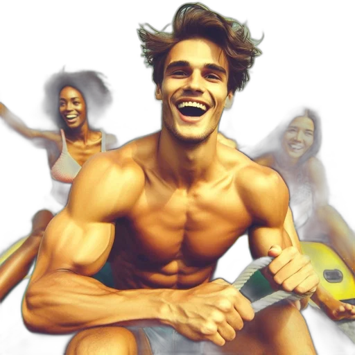 photorealistic, concept art, 3d render, comic book art, group, young, adults, enjoys transparent PNG cut-out