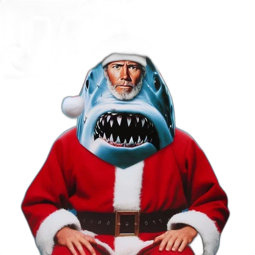 creature, concept art, parody, classic, film, jaws, see, santa transparent PNG cut-out
