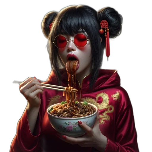 food, face, mask, comic book art, photorealistic, anime, concept art, red transparent PNG cut-out