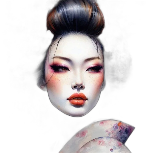 face, mask, photorealistic, fantasy art, concept art, watercolor, outer space, red transparent PNG cut-out
