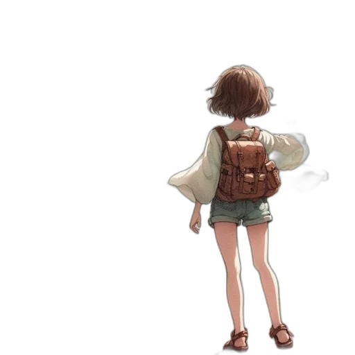 dress, jacket, weapon, staff, concept art, anime, pixel art, 3d render transparent PNG cut-out